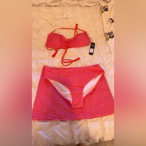 Fashion Nova Vibrant Pink Striped bikini set